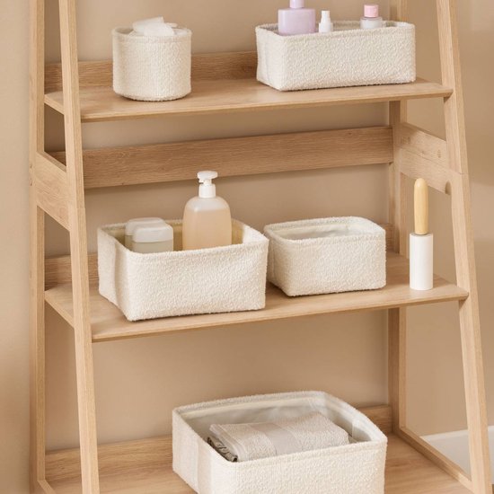 Set of 2 rectangular bouclé baskets