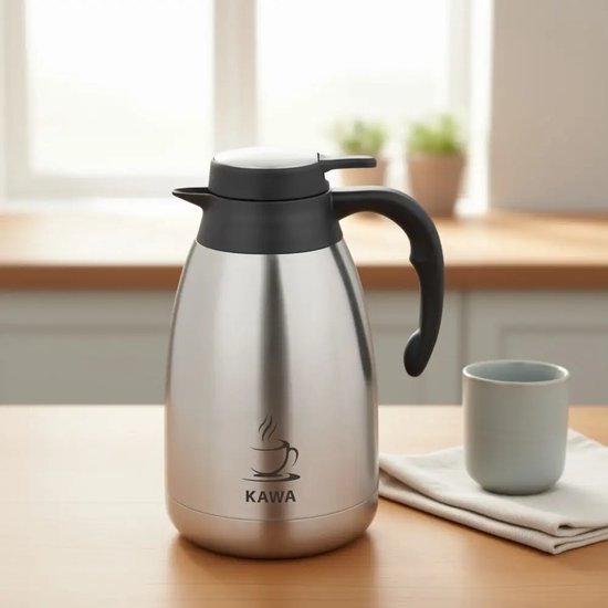 Kinghoff KH-2094 thermoskan 2 liter met COFFEE-label – dubbelwandig RVS – foto 2