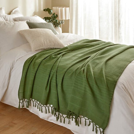 Atmosphera Plaid katoen - Blanket - 160 x 220 cm - Khaki