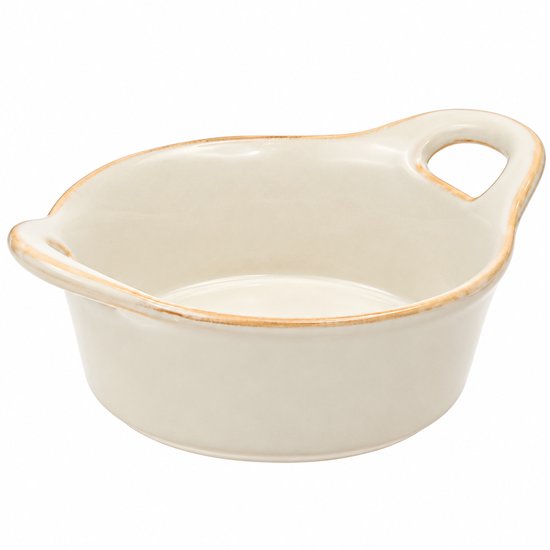 Serveerschaaltjes - Ontbijtkommetjes - Schaaltjes Set van 2 - Ovenbestendig - Magnetronbestendig - Vaatwasserbestendig - Voor Snacks, Dessert en Bijgerechten - 250ml - Aardewerk - Ø12 cm - Beige