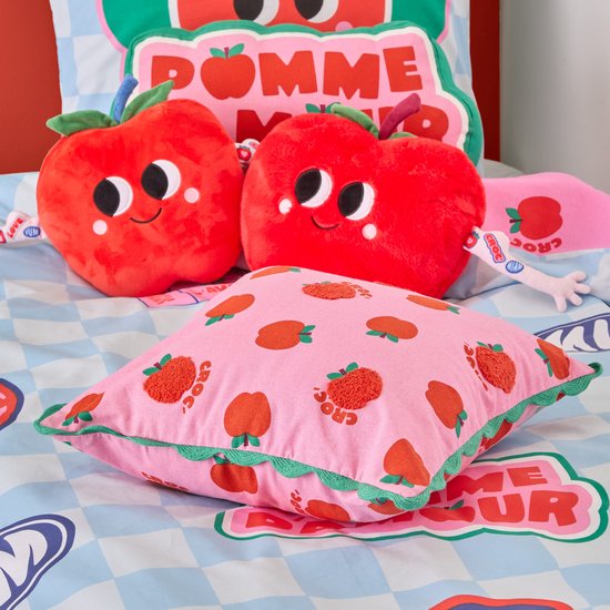 Coussin Atmosphera Kids Chachapop - 40 x 40 cm - Rose / Rouge