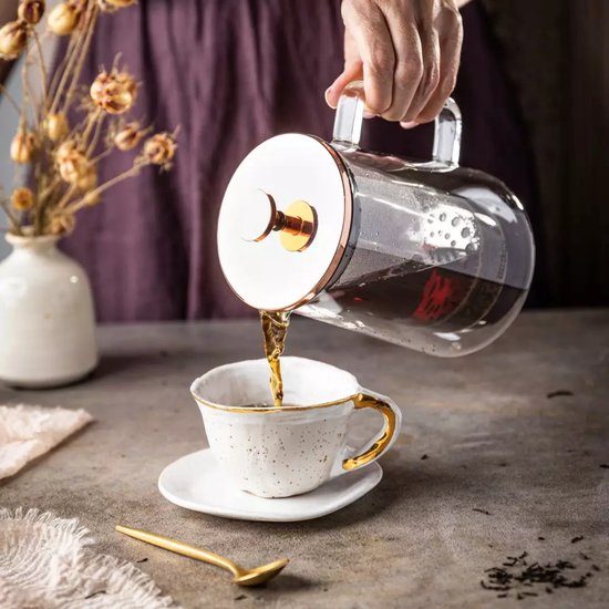 Klausberg KB7724 French press van glas – koperkleurig, 600 ml – foto 3