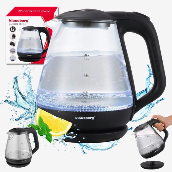 Klausberg KB-9003 glazen waterkoker 1,2 liter – blauwe led, 1630 W – foto 5