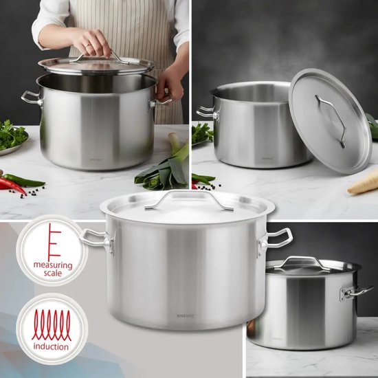Kinghoff grote kookpan met deksel 17 liter – RVS soeppan, Ø 32 cm, inductie – foto 5