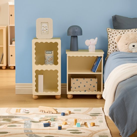Atmosphera Kids Bouli Nachttisch - Aufbewahrungsmöbel - 31 x 30 x 64 cm - Beige