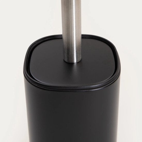 Homla Linea Mat toiletborstel met gesloten houder – zwart mat, 35,3 cm – foto 3