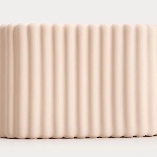Homla Solvani badkamerbeker – tandenborstelhouder met ribbels, beige – foto 3