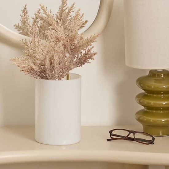 Lidy Vase - Glass Vase - Set of 2 - Decorative Flower Vase - Ø14 x 20 cm - White