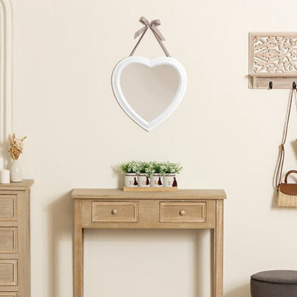 Hartvormige Spiegel - Wandspiegel met Alexia Lint - Decoratieve Hart Spiegel - Moderne Spiegel voor Slaapkamer & Hal - 40 cm - Wit
