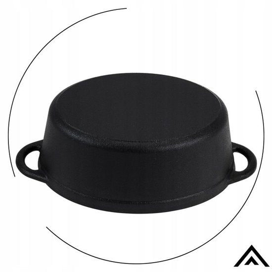 Hage - Bräter - Gusseiserner Bräter mit Deckel - Für Induktion, Gas, Backofen, Grill und Feuer - 6,2 Liter - 34 x 25 x 13,5 cm - Schwarz