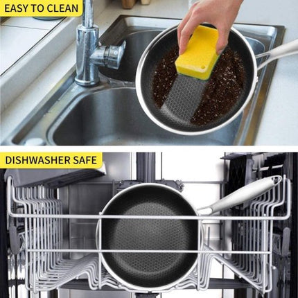 Cainfy super anti-aanbaklaag pro pan - Koekenpan - Honingraat Heavy Duty anti-aanbak - Vaatwasmachine- en ovenbestendig -Ø 30 cm