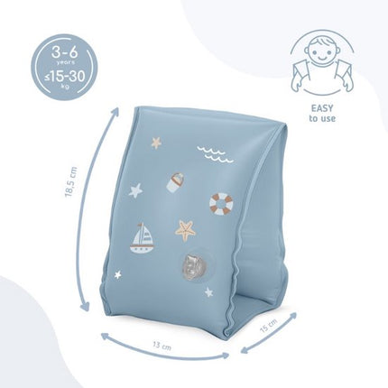 Sipo - Zwembandjes Kinderen - Set van 2 - Opblaasbare Zwemvleugels - voor 3-6 Jaar - Zwemhulp voor Zwemles & Zwembad - Dubbele Luchtkamers - Veilig Zwemaccessoire - 15-30 kg - 18.5 x 15 x 13 cm - Blauw