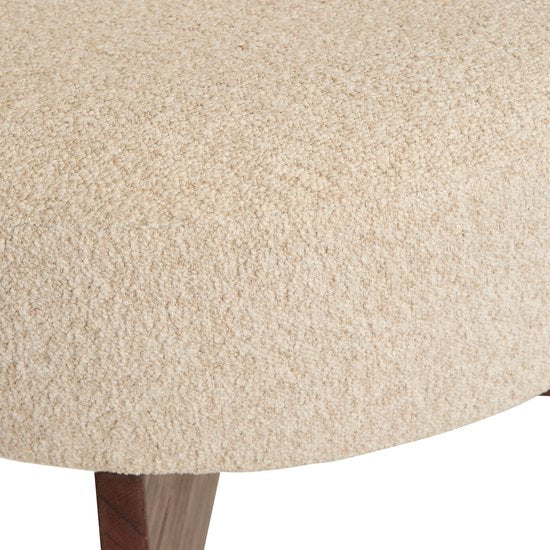 Pouf Bouclé Atmosphera Kayan - Ø50xH30cm - Beige