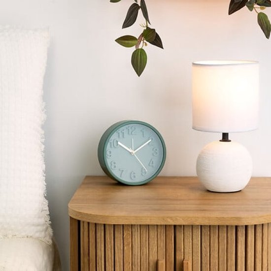 Timéo Bol Tafellamp - Keramische Lamp - Moderne Tafellamp met 120cm Kabel - Sfeerverlichting voor Woonkamer - Slaapkamer - Bureau - 25cm in Hoogte - Wit