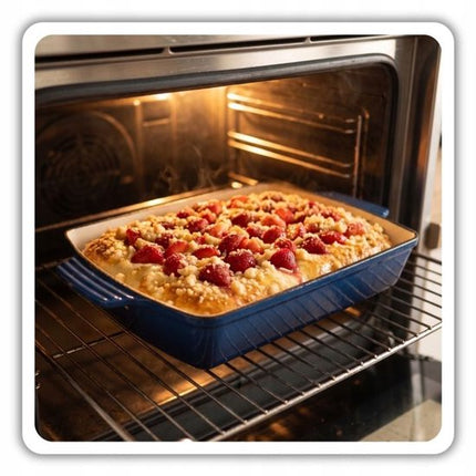 Hage - Gietijzeren Ovenschaal - Ovenschaal - Geëmailleerde Bakvorm - Voor Ovengerechten, Vlees, Taart en Ovenschotels - 3.5 Liters - 32 x 23.5 x 6 cm - Blauw