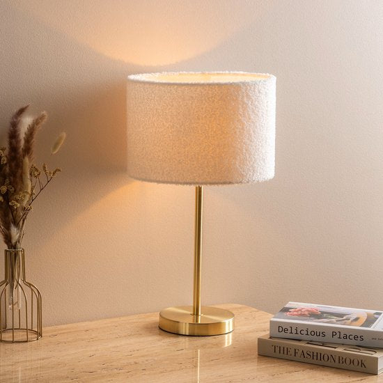 Lampe à poser Atmosphera Tina - 28 x 28 x 49 cm - Blanc / Or