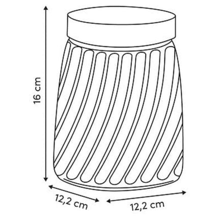 Voorraadpot Food Essentials Ventura - keuken - ribbel glas / bamboe - 1.3 liter - luchtdichte draaideksel - bewaarpotten - opslagpotten