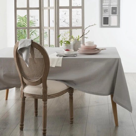 Nappe Atmosphera - gris - coton - 240 x 140 cm - rectangulaire - nappe de table