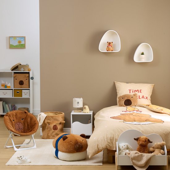 Atmosphera Kids Capybara Faltbarer Aufbewahrungskorb - 29 x 29 x 29 cm - Braun