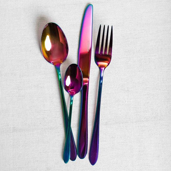 Homla Abele bestekset 16-delig – iridescent cutlery set, RVS, multicolor – foto 5