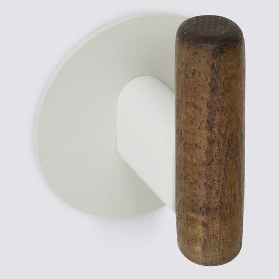 5Five Cassie zelfklevende haakjes van hout – set van 2, bruin/beige – foto 10