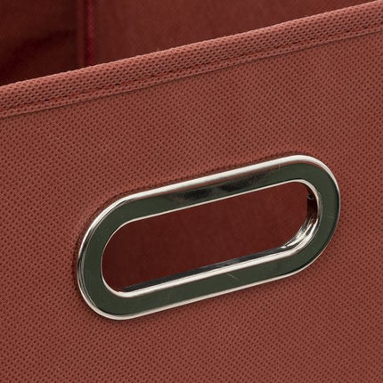 5Five Opbergmand/kastmandje - Steenrood - 31 x 31 x 31 cm - 29 liter - Vakkenkast manden - Stof met versterkte bodem - Opvouwbaar
