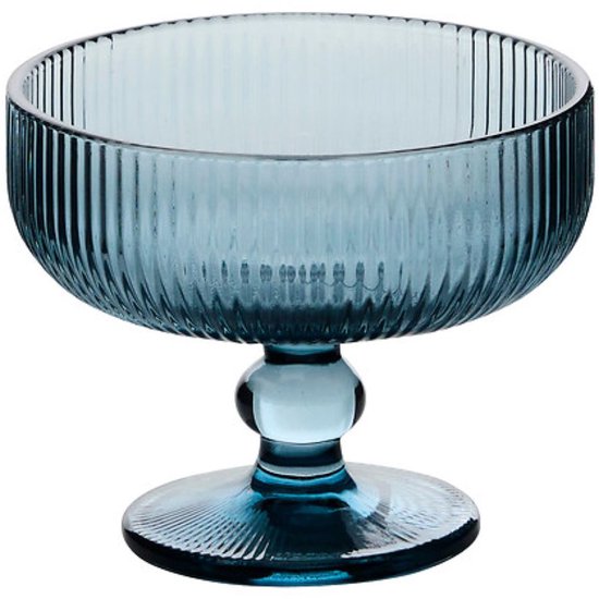 Eisschale - Eisbecher - Eisbecher - 6er-Set - Dessertschale aus Glas - Schale für Eis, Desserts, Obst & Snacks - Spülmaschinenfest - 340 ml - Blau