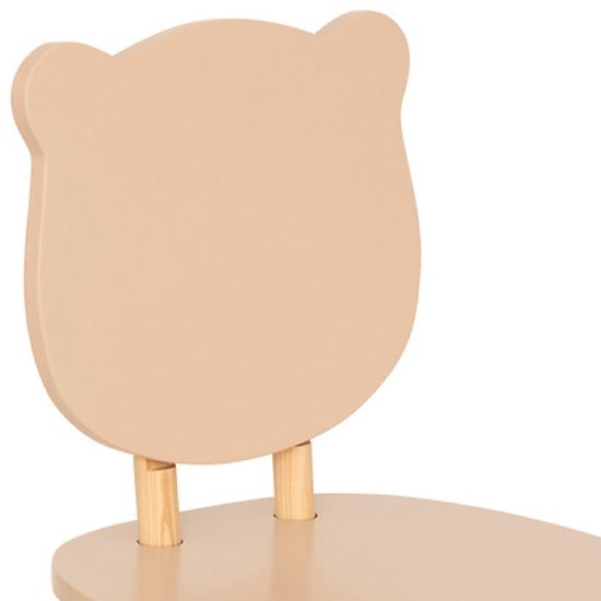 Douceur Bear Kinderstoel - Kindermeubel - Set van 2 - Kinderstoelen - Ergonomische Kinderstoel - MDF & Hout - 26 x 26 x 49 cm - Beige