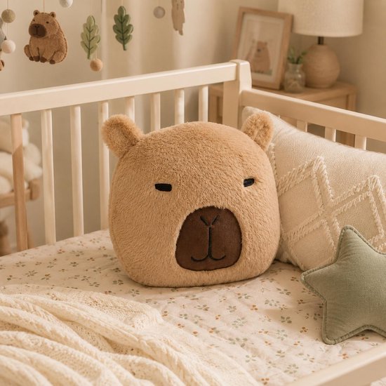 Atmosphera Kids sierkussen capybara - Ø30 x H11 cm - bruin