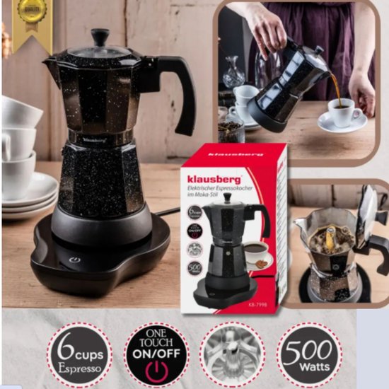 Cafetière espresso électrique Klausberg - 300 ml - 500 W - KB-7998