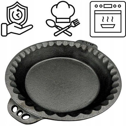 Hage - Taartvorm - Bakvorm - Gietijzeren Taartvorm - Met Handvatten - Stevig & Duurzaam - Voor Taart, Quiche, Gebak & Brood - Oven & Grill - Ø26 cm - 1 Liter - Zwart
