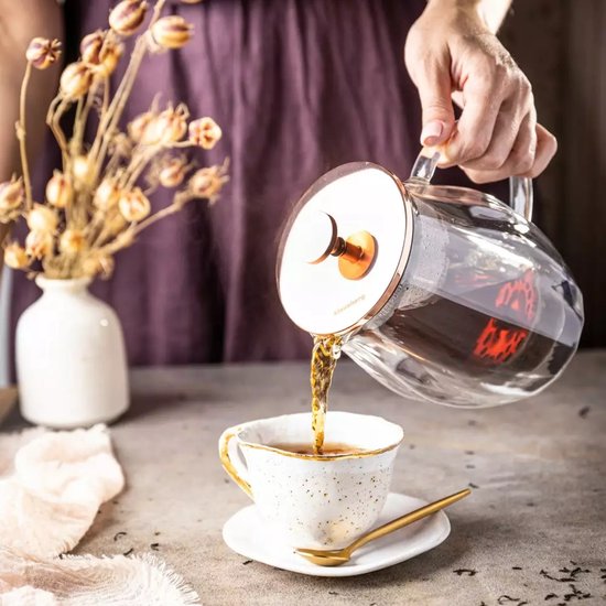 Klausberg KB7722 pistonmaker voor koffie en thee – dubbelwandig glas, 600 ml – foto 3