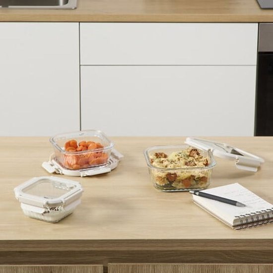 Glazen vershoudbakjes set van 3 – borosilicaatglas, 320, 520 en 800 ml – foto 4