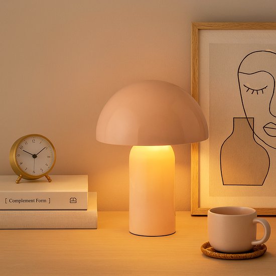 Lampe à poser / Lampe champignon Atmosphera Lito - Ø20xH25 cm - Rose