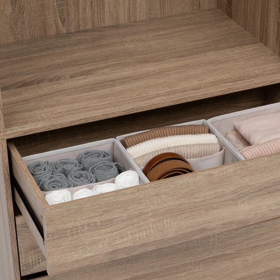 Drawer basket wardrobe organizer 16-compartment Five® - Dressy + - Beige - Foldable
