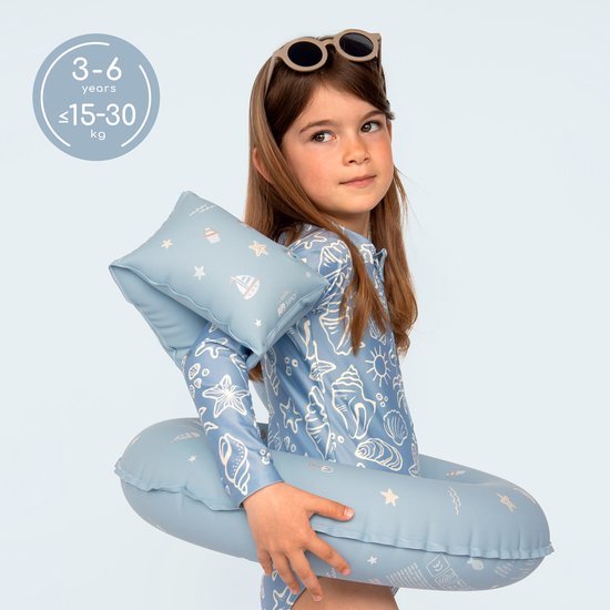 Sipo - Zwembandjes Kinderen - Set van 2 - Opblaasbare Zwemvleugels - voor 3-6 Jaar - Zwemhulp voor Zwemles & Zwembad - Dubbele Luchtkamers - Veilig Zwemaccessoire - 15-30 kg - 18.5 x 15 x 13 cm - Blauw
