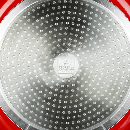 Lot de 2 poêles à frire rouge / noir – Adapté à toutes les tables de cuisson (y compris induction) – 26 cm + 31 cm – Revêtement antiadhésif – Manche en bakélite