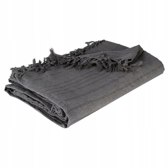 Vintage Bedspread 160 x 220 cm Gray - Stylish Cotton Throw