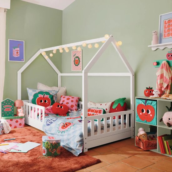Atmosphera opbergmand kinderkamer appel – blauw, opvouwbaar, 29 x 29 x 29 cm – foto 6