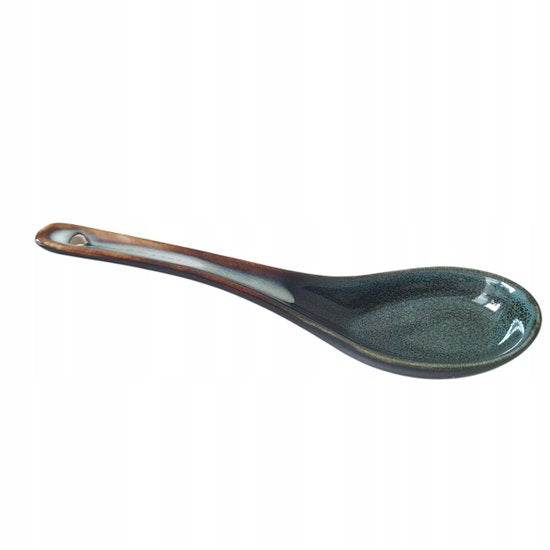 MPLCo - Ramen Lepel - Keramische Ramen Lepel - Aziatische Soeplepel - Japanse Noodle Lepel - Voor Ramen, Soep, Bouillon & Noedels - Vaatwasser, Oven & Magnetronbestendig - 16 x 4,5 cm - Groen