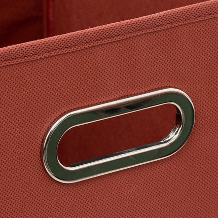 5Five Opbergmand/kastmandje - Steenrood - 31 x 31 x 31 cm - 29 liter - Vakkenkast manden - Stof met versterkte bodem - Opvouwbaar