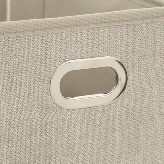Opbergdoos - Opbergdoosset - Gevlekt - Opvouwbaar - Set van 2 - Stoffen Opbergmand - Met Handgreep - 31 x 15,5 x 15,2 cm - Beige