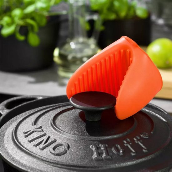 Kinghoff KH-4621 - Pinces de cuisine en silicone - Résistant à la chaleur - Orange