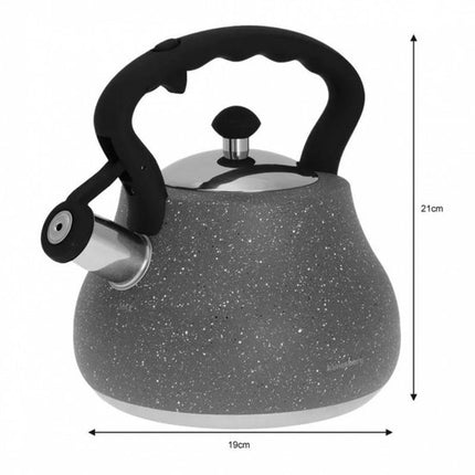 Top Choice - Stalen fluitketel - marmer grijs - 2.7 liter