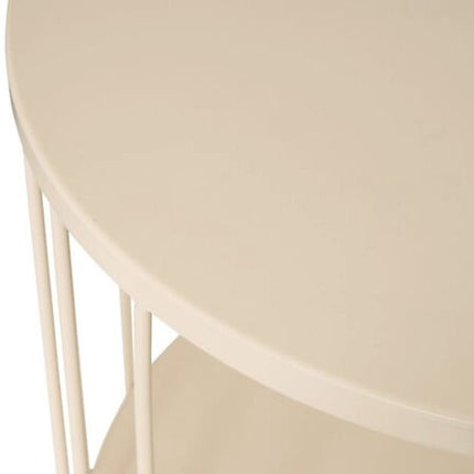 Atmosphera - Ronde Bijzettafel Taupe Staal - D 36 x H 52 cm Met Plateau - Geen Montage