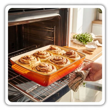 Hage - Gietijzeren Ovenschaal - Ovenschaal - Geëmailleerde Bakvorm - Voor Ovengerechten, Vlees, Taart en Ovenschotels - 3.5 Liters - 32 x 23.5 x 6 cm - Oranje