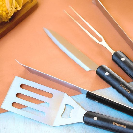 HOMLA - BBQ Set - 4 Stuks - In Etui - 37x13 cm