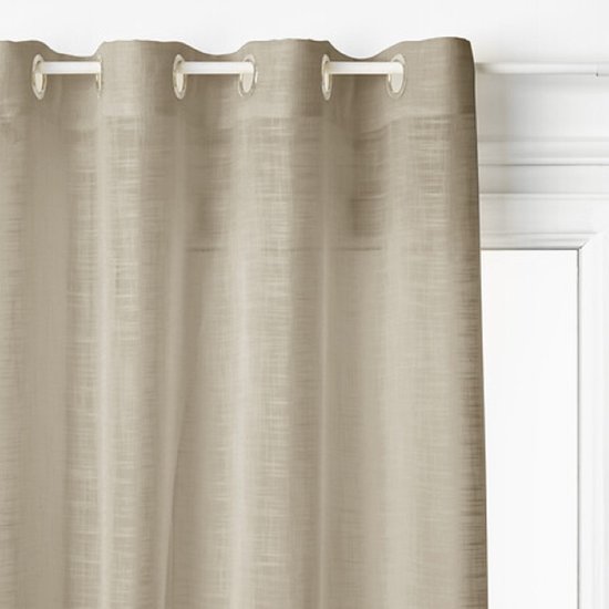 Alton Gordijn - Vitrage Gordijnen - Sheer Curtains – Transparante Raamgordijnen - Lichtdoorlatend Gordijn voor Woonkamer & Slaapkamer - Polyester - 140 x 240 cm - Beige