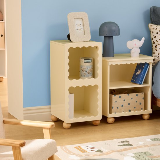 Atmosphera Kids Bouli Nachttisch - Aufbewahrungsmöbel - 31 x 30 x 64 cm - Beige