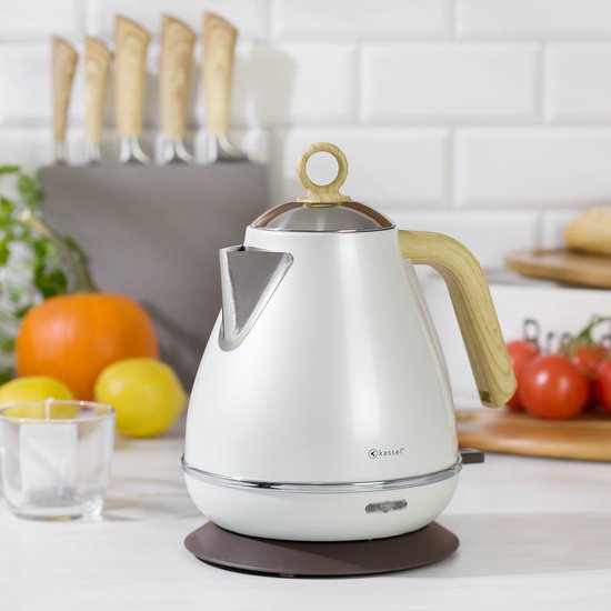 Kassel 93233 - Retro Electric Kettle - 1.7L - Stainless Steel - Pearl